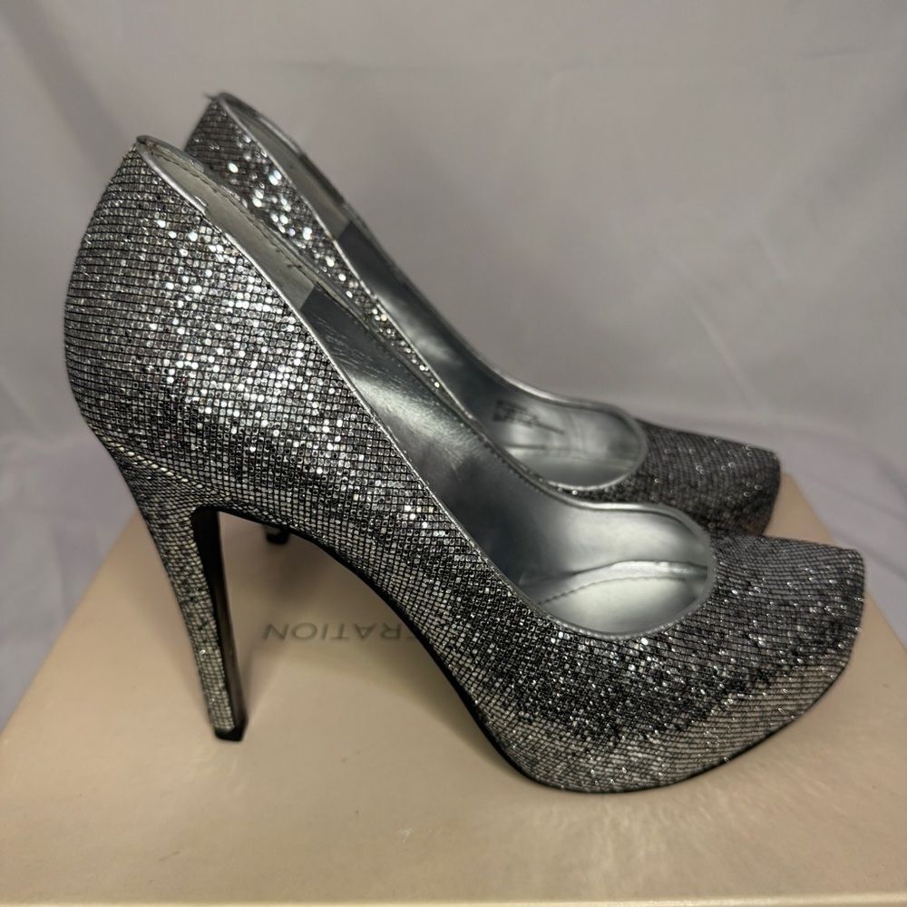 BCBG Silver Glitter Pumps Size 7.5M